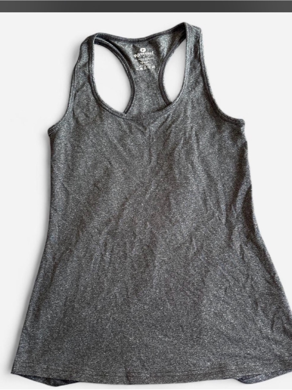 90 Degree By Reflex Metallic Gray Racerback Tank